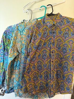 Alan Flusser Style Colorful Statement paisley Shirts bundle (4)